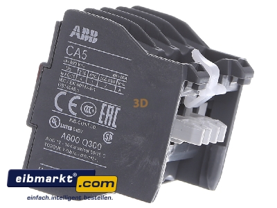 View on the right ABB Stotz S&J CA5-22E Auxiliary contact block 2 NO/2 NC
