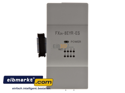 Front view PLC digital I/O-module 0In/8Out FX2N-8EYR-ES/UL Mitsubishi Electric FX2N-8EYR-ES/UL
