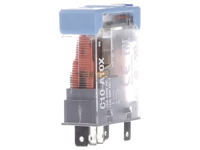 Ansicht links Comat C10-A10X/DC24V-Relec Interface-Relais IRC blau 5-pin, 1 CO, X=LED 