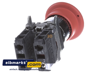 Back view Schneider Electric XB4BT845 Emergency stop complete IP66 
