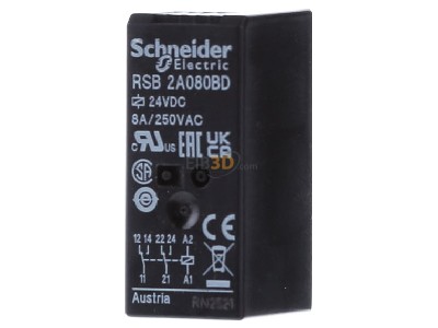 Frontansicht Schneider Electric RSB2A080BD Interface-Relais 2W,8A,24VDC 