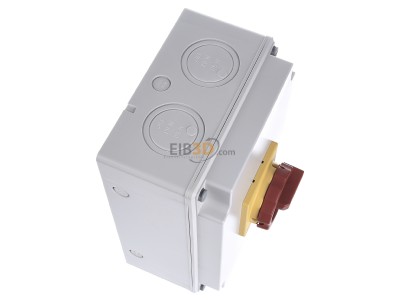 Ansicht oben links Siemens 3LD2766-1GP53 Haupt-/Not-Aus-Schalter 1S+1 1N 3p. 100A 