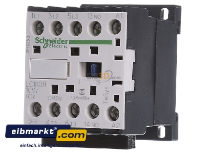 Front view Schneider Electric LC1K0910V7 Magnet contactor 9A 400VAC - 
