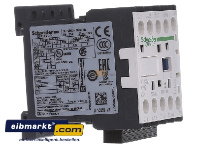 View on the left Schneider Electric LC1K0910V7 Magnet contactor 9A 400VAC - 

