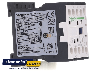 View on the left Schneider Electric LC1K09008E7 Magnet contactor 9A 48VAC - 
