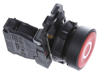 Ansicht oben links Schneider Electric XB5AA4322 Drucktaster flach, rt, 1(0) 