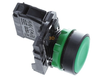 Ansicht oben links Schneider Electric XB5AA31 Drucktaster flach, gn, 1S 