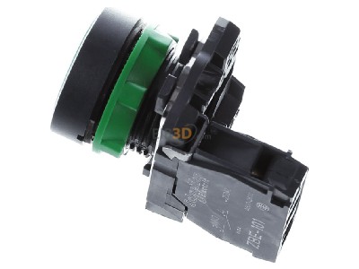 Ansicht oben rechts Schneider Electric XB5AA31 Drucktaster flach, gn, 1S 