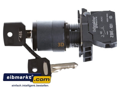 View top left Schneider Electric XB5AG21 Key switch 1NO/0NC 
