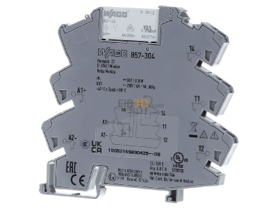 Frontansicht WAGO 857-304 Relaisbaustein steckbar 24VDC/5A 10mA 1W 