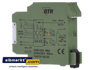 View on the right Metz Connect 110676-13.27.22 Switching relay AC 24V DC 24V - 
