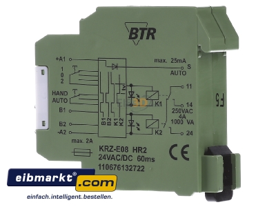 Ansicht rechts Metz Connect 110676-13.27.22 Schnittstellenmodul KRZ-E08 HR2,24VAC/DC 