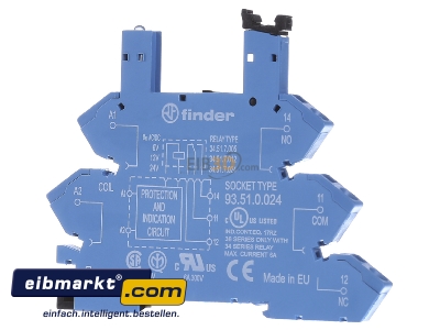 Front view Finder 93.51.0.024 Relay socket 5-pin 
