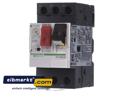 Frontansicht Schneider Electric GV2ME08 Motorschutzschalter 2,50-4,00A 