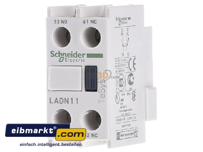 Front view Schneider Electric LADN11 Auxiliary contact block 1 NO/1 NC
