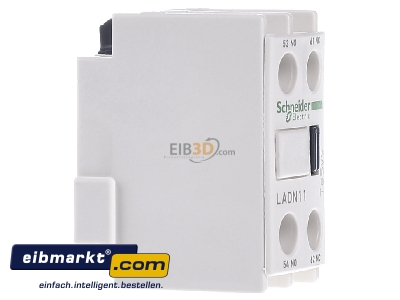 View on the left Schneider Electric LADN11 Auxiliary contact block 1 NO/1 NC
