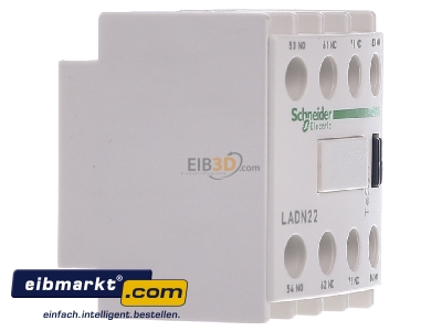 View on the left Schneider Electric LADN22 Auxiliary contact block 2 NO/2 NC - 
