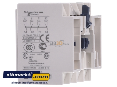 View on the right Schneider Electric LADN22 Auxiliary contact block 2 NO/2 NC - 

