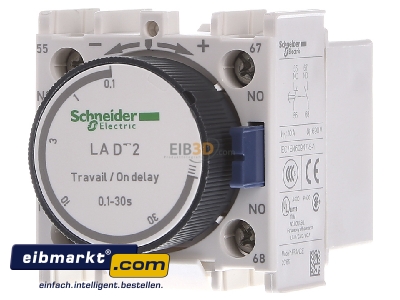 Front view Schneider Electric LADT2 Activation-delayed timer block block

