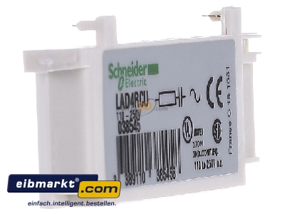 Ansicht links Schneider Electric LAD4RCU RC-Glied 110-240V AC,f.LC1D09-38 