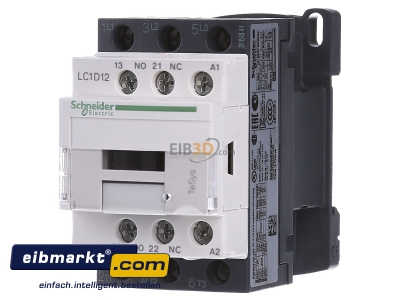 Front view Schneider Electric LC1D12P7 Magnet contactor 12A 230VAC - 
