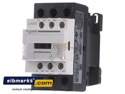Front view Schneider Electric LC1D32P7 Magnet contactor 32A 230VAC
