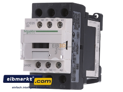 Front view Schneider Electric LC1D25BD Magnet contactor 25A 24VDC
