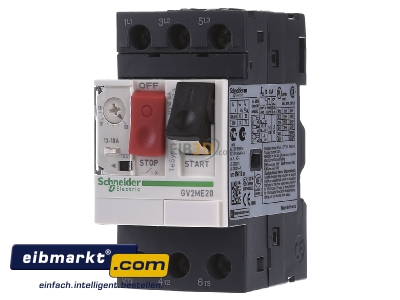 Front view Schneider Electric GV2ME20 Motor protective circuit-breaker 14,8A
