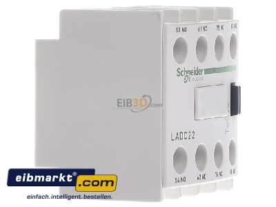 View on the left Schneider Electric LADC22 Auxiliary contact block 2 NO/2 NC
