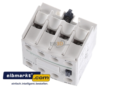 View up front Schneider Electric LADC22 Auxiliary contact block 2 NO/2 NC
