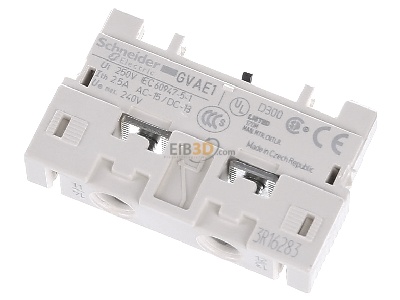 View up front Schneider Electric GVAE1 Auxiliary contact block 0 NO/0 NC 
