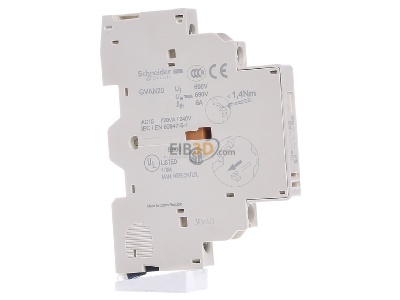 View on the left Schneider Electric GVAN20 Auxiliary contact block 2 NO/0 NC 
