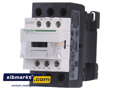 Front view Schneider Electric LC1D25B7 Magnet contactor 25A 24VAC
