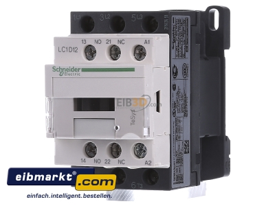 Front view Schneider Electric LC1D12E7 Magnet contactor 12A 48VAC

