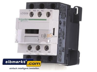 Front view Schneider Electric LC1D09E7 Magnet contactor 9A 48VAC - 

