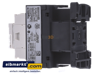 View on the right Schneider Electric LC1D18E7 Magnet contactor 18A 48VAC
