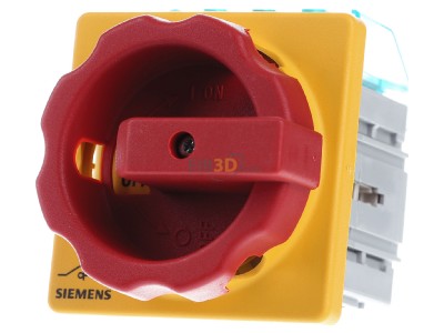 Frontansicht Siemens 3LD2003-0TK53 Haupt-/Not-Aus-Schalter 3p. 16A 7,5kW/400V 