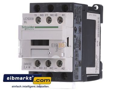 Front view Schneider Electric LC1D09BL Magnet contactor 9A 24VDC
