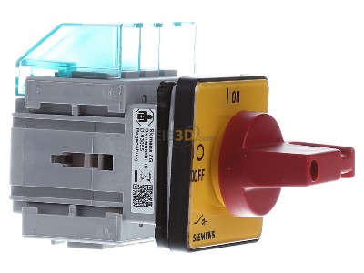 Ansicht links Siemens 3LD2022-1TL13 Haupt-/Not-Aus-Schalter 4p. 16A 7,5kW/400V 