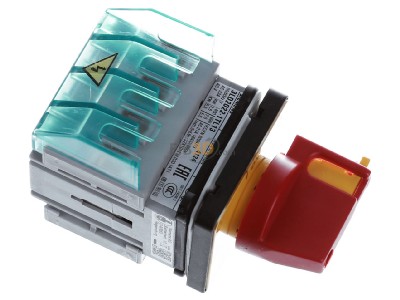 Ansicht oben links Siemens 3LD2022-1TL13 Haupt-/Not-Aus-Schalter 4p. 16A 7,5kW/400V 