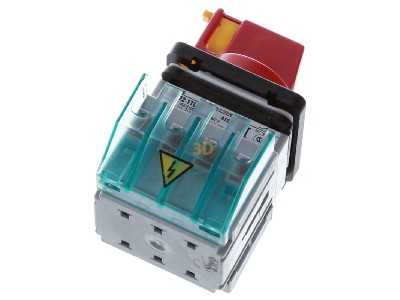 Ansicht oben hinten Siemens 3LD2022-1TL13 Haupt-/Not-Aus-Schalter 4p. 16A 7,5kW/400V 