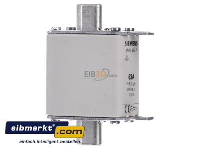 Ansicht links Siemens Indus.Sector 3NA3822-7 NH-Sicherungseinsatz Gr.00 63A 500VAC 