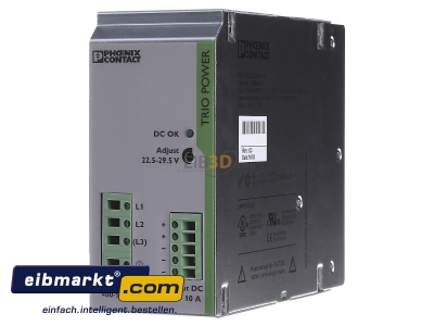 Front view Phoenix Contact TRIO-PS/3AC/24DC/10 DC-power supply 320...575V/24V 240W
