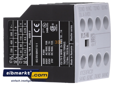 Ansicht links Eaton (Moeller) DILA-XHI31 Hilfsschalterbaustein 3S1 