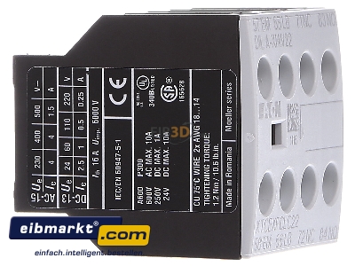 Ansicht links Eaton (Moeller) 276429 Hilfsschalterbaustein 2S2 DILA-XHIV22
