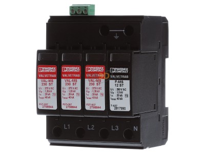 Front view Phoenix VAL-MS 230/3+1 FM Surge protection for power supply 
