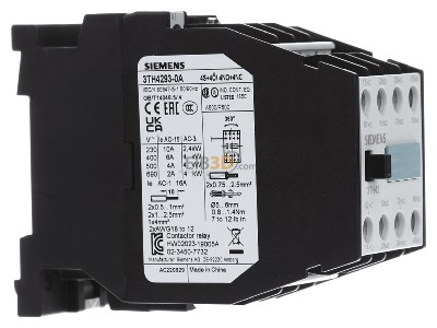 View on the left Siemens 3TH4293-0AF0 Contactor relay 110VAC 0VDC 3NC/ 3 NO 
