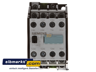 Frontansicht Hilfsschtz 44E 4NO+4NC 1U AC-Bet. AC48V 50H 3TH4293-0AH0 Siemens Indus.Sector 3TH4293-0AH0