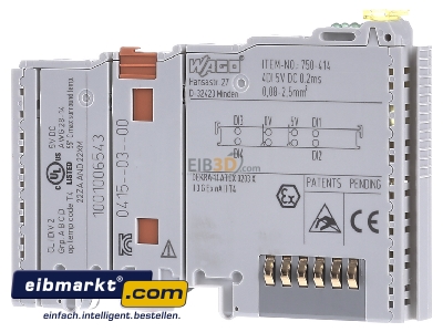 Frontansicht WAGO Kontakttechnik 750-414 Digitale Eingangsklemme 4-Kanal DC5V 2-Leit. 