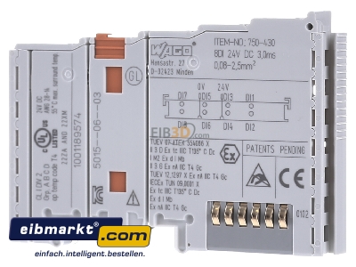 View on the right WAGO Kontakttechnik 750-430 Fieldbus digital module 8 In / 0 Out 
